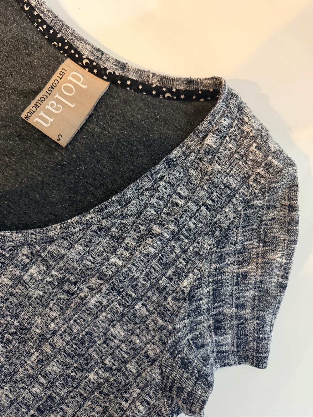 Anthropologie Dolan Ribbed Sweater Mini Dress Size Small Gray Blue Heathered